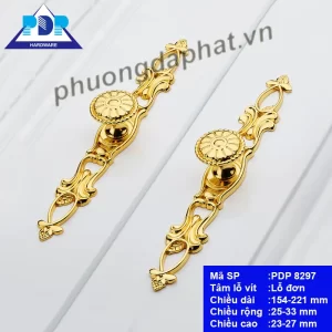 Chi tiết tay nắm tủ bếp đẹp màu vàng bóng PDP8297