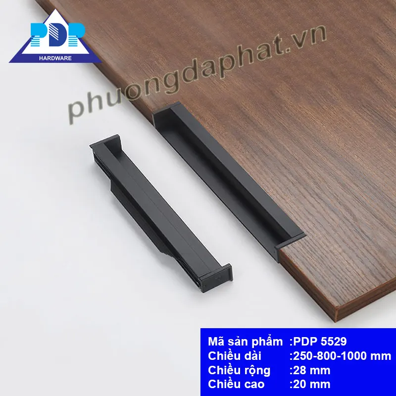 Tay nắm âm tủ áo màu đen PDP5529