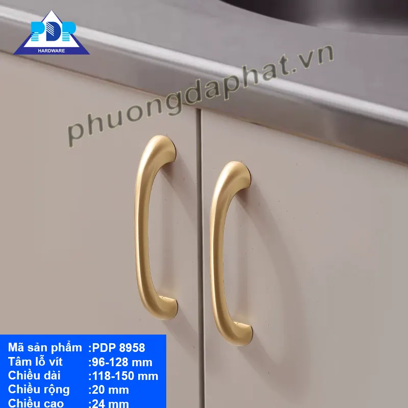 Tay Nắm Tủ Hiện Đại Màu Vàng Mờ PDP8958