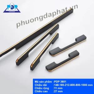 Tay nắm tủ áo hai màu đen vàng PDP3601