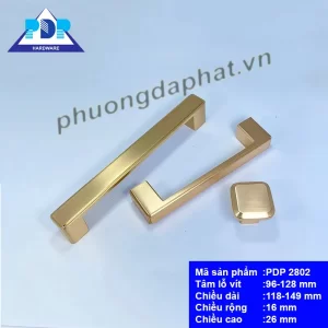 Tay Nắm Tủ Hiện Đại Vàng Xước PDP2802 — Bộ Tay Nắm & Núm Tủ Đồng Bộ - Ảnh 2