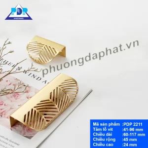 Tay Nắm Tủ Bằng Đồng Thau Hình Lá PDP2211-8