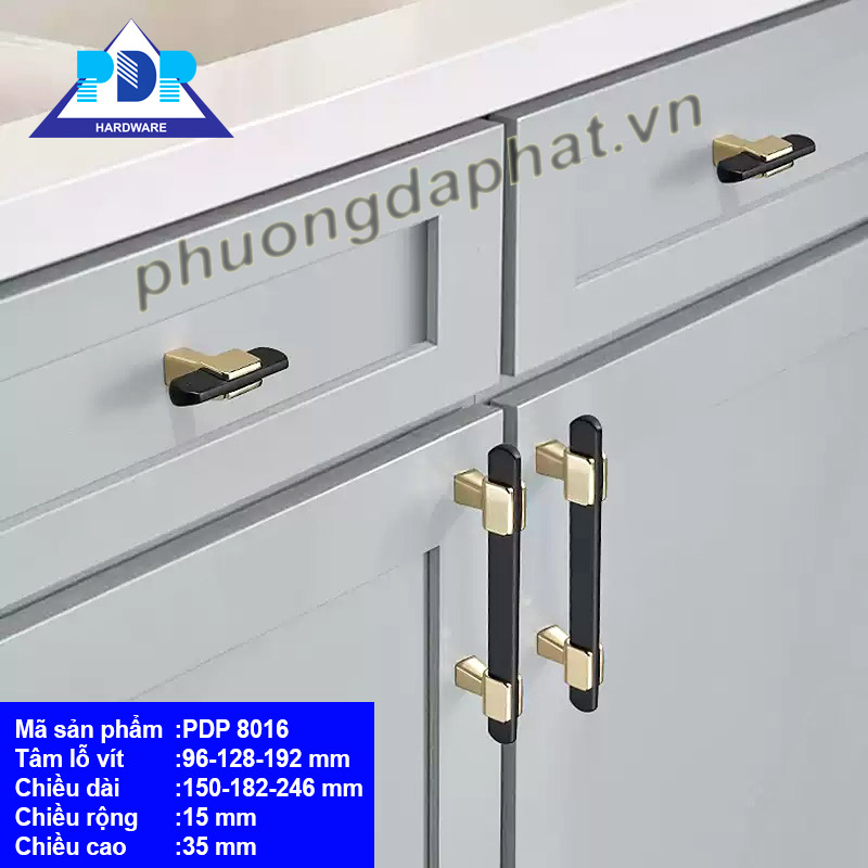 Tay Nắm Tủ Hiện Đại Cao Cấp Màu Vàng Đen PDP8016
