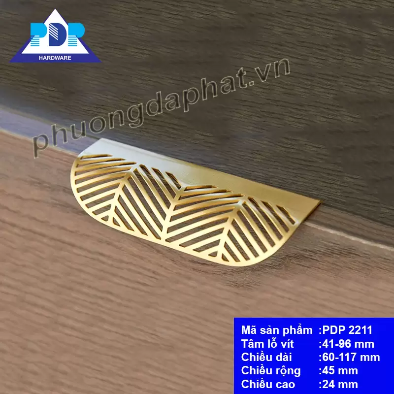 Tay Nắm Tủ Bằng Đồng Thau Hình Lá PDP2211 2