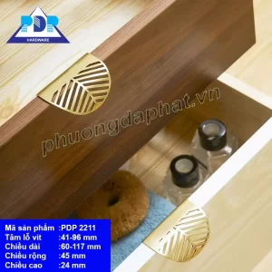 Tay Nắm Tủ Bằng Đồng Thau Hình Lá PDP2211 3