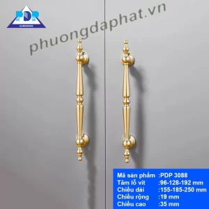 Tay nắm tủ bếp màu vàng bóng phong cách Châu Âu PDP3088