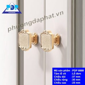Núm Tay Nắm Tủ Á Đông Màu Vàng Bóng PDP8888
