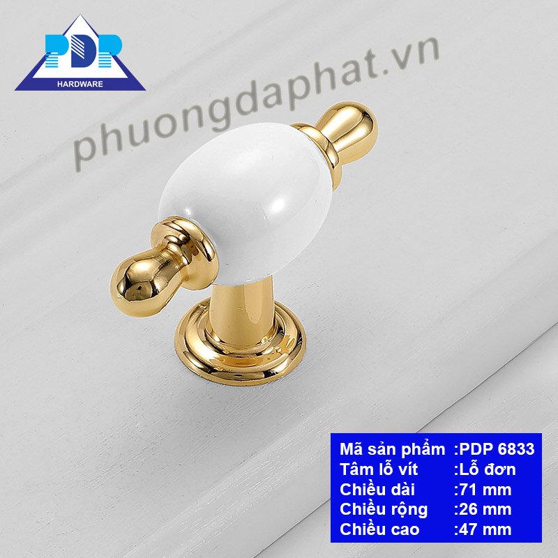 Núm Tay Nắm Tủ rất quyến rũ qua những đường cong tinh tế cùng màu vàng bóng và trắng tinh khôi mang lại sự sang trọng và đẳng cấp cho nội thất.