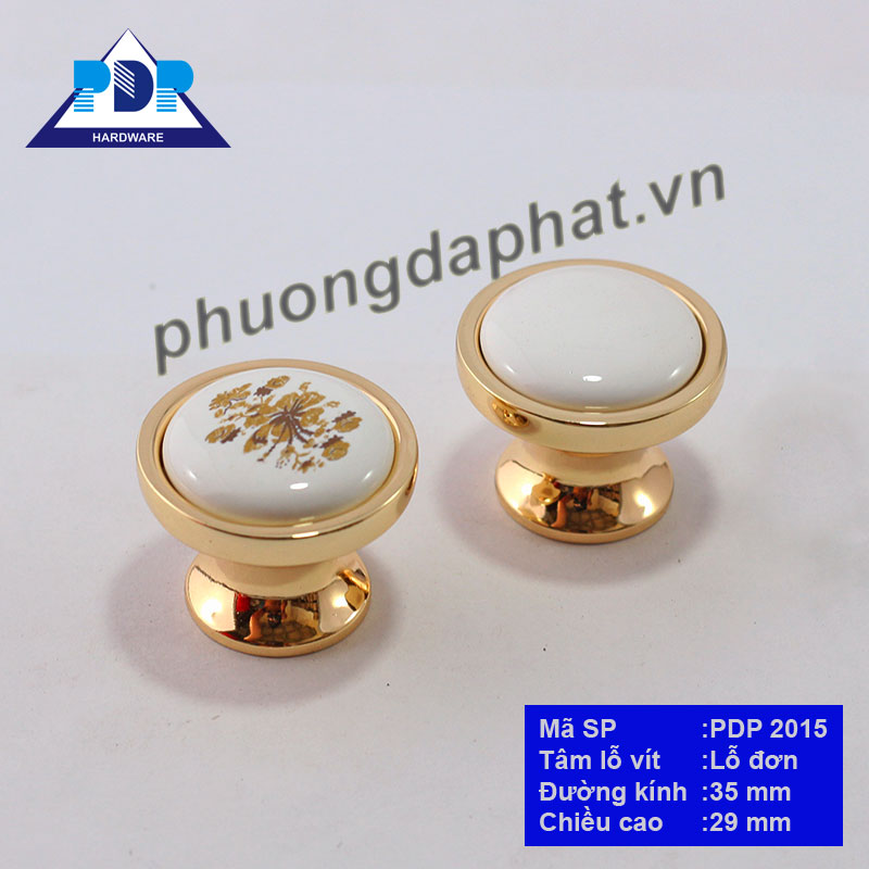 Núm Tay Nắm Tủ rất ấn tượng về diện mạo khi kết hợp giữa màu vàng bóng và trắng sứ