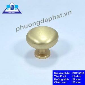 Núm Tay Nắm Tủ Gỗ PDP5518 — Tròn Tối Giản, 5 Màu Phủ Mọi Phong Cách Núm tay nắm tủ gỗ màu vàng xước PDP5518