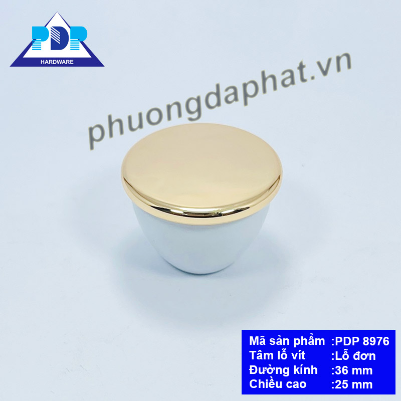 Núm Tay Nắm Tủ Hiện Đại kết hợp màu vàng bóng và trắng