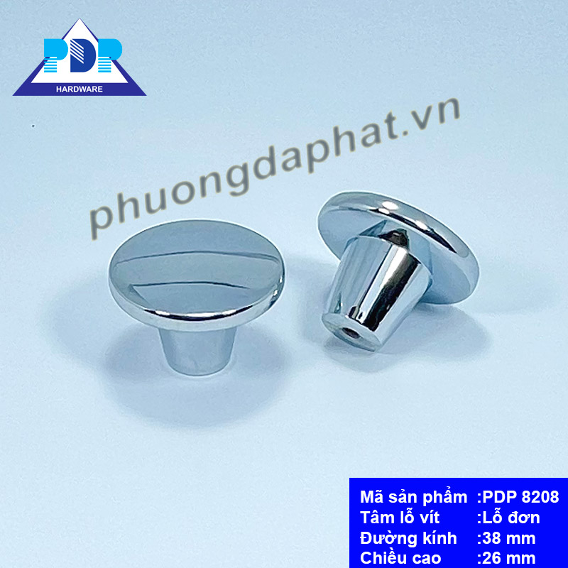 Núm Tay Nắm Tủ Hiện Đại với mặt tròn nhẵn và màu bạc bóng tạo hiệu ứng bắt mắt