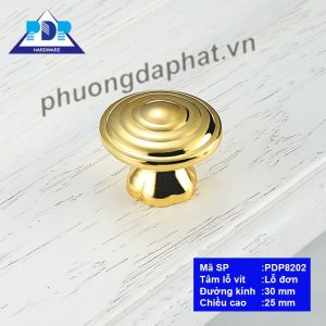 Núm kéo tủ cổ điển màu vàng bóng PDP8202