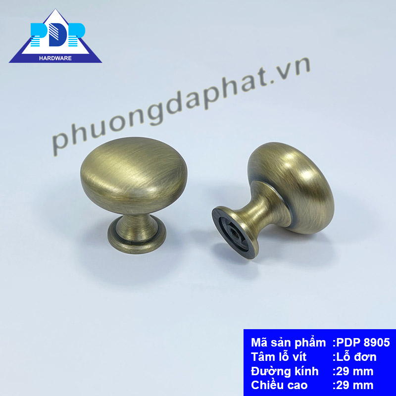 Núm Tay Nắm Tủ với mặt tròn nhẵn và màu rêu mờ tạo hiệu ứng bắt mắt