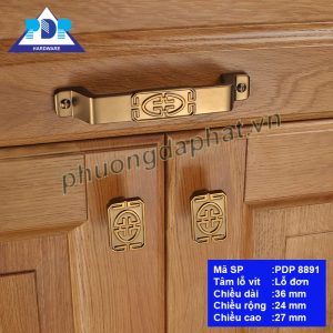 Núm Tay Nắm Tủ Phong Cách Á Đông PDP8891 Chi tiết hoa văn tay nắm tủ gỗ phong cách Á Đông màu đồng cổ PDP8891