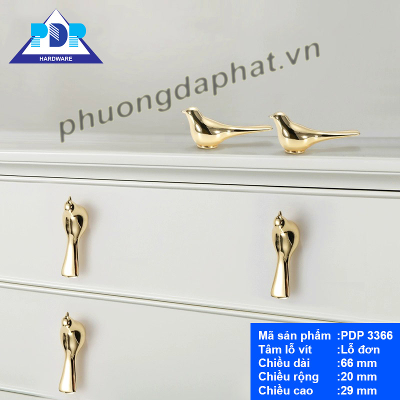 Núm Tay Nắm Tủ rất duyên dáng với hình con chim