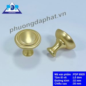 Tay nắm tủ tròn màu vàng xước PDP8925