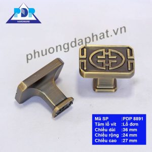 Tay nắm tủ gỗ phong cách Á Đông màu rêu mờ PDP8891 dạng lỗ đơn