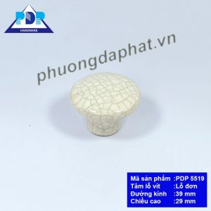 Núm Tủ Gốm Sứ  với chất liệu gốm sứ cùng bề mặt tròn nhẵn dễ dàng lắp đặt lau chùi