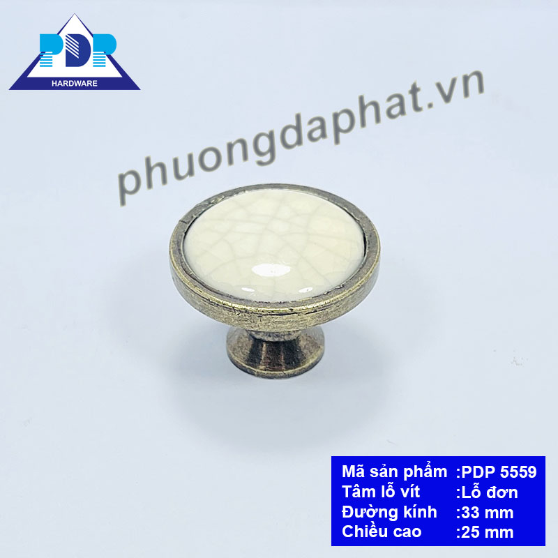 Núm Tủ Gốm Sứ với chất liệu gốm ngay trung tâm tay tủ