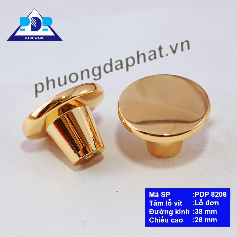 Núm Tủ Hiện Đại với mặt tròn nhẵn và màu vàng bóng tạo hiệu ứng bắt mắt