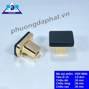 Tay nắm tủ cao cấp PDP8994 — phối 2 tông đen-vàng bóng dạng lỗ đơn