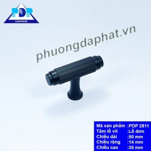 Tay nắm tủ hợp kim nhôm PDP2811 màu đen mờ dạng lỗ đơn