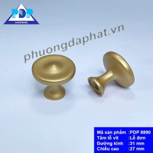 Núm Tay Nắm Tủ PDP8890 — Hợp Kim Kẽm, 4 Màu: Đen / Bạc / Vàng Mờ / Đồng Cổ Núm tay nắm tủ màu vàng mờ PDP8890