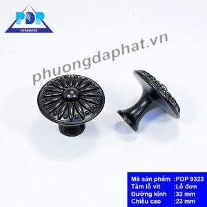 Núm Tủ Hợp Kim Kẽm với mặt trước tay nắm được tích hợp cách điệu bông hoa rất trang nhã