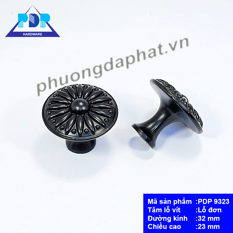 Núm Tủ Hợp Kim Kẽm với mặt trước tay nắm được tích hợp cách điệu bông hoa rất trang nhã