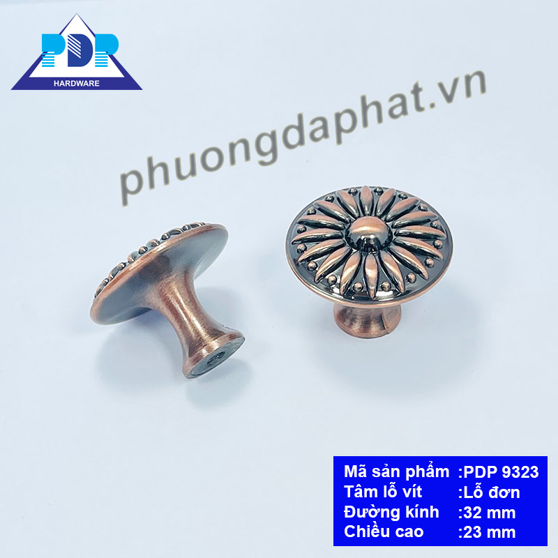 Núm Tủ Hợp Kim Kẽm  với mặt trước tay nắm được tích hợp cách điệu bông hoa rất trang nhã