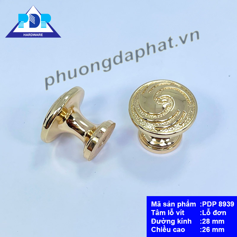 Núm Tủ Hợp Kim Kẽm với mặt trước tay nắm tích hợp cách điệu bông hoa rất trang nhã