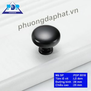 Núm Tay Nắm Tủ Gỗ PDP5518 — Tròn Tối Giản, 5 Màu Phủ Mọi Phong Cách Núm tay nắm tủ gỗ màu đen mờ PDP5518
