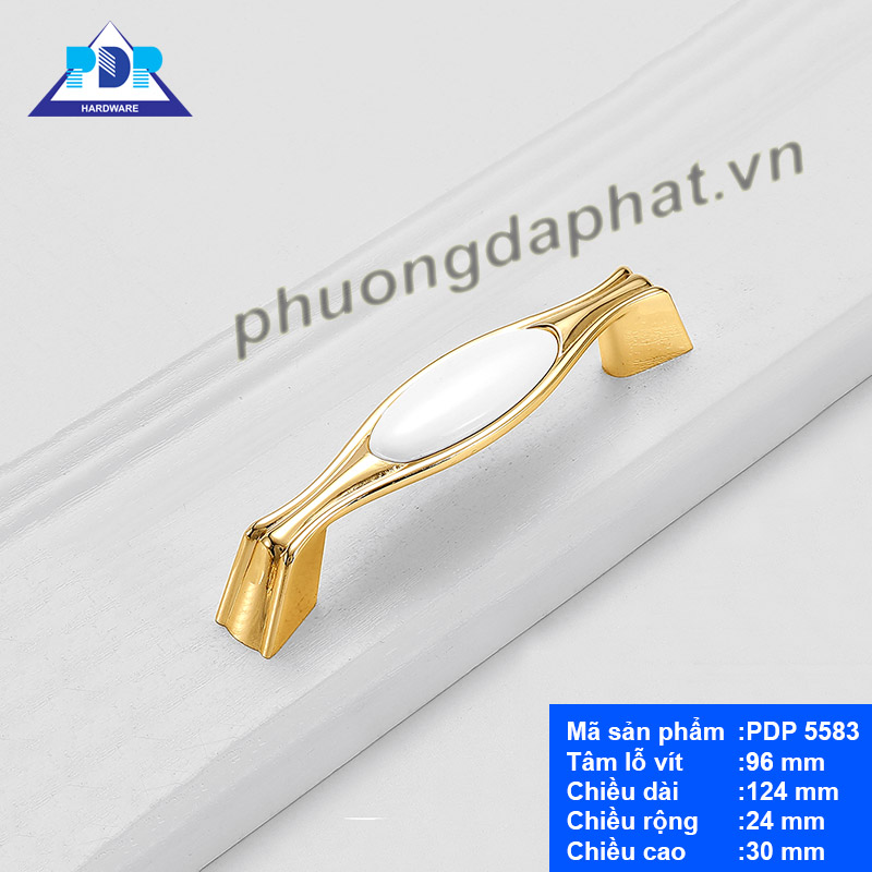 Tay Cầm Tủ Gốm Sứ rất lãng mạn với màu trắng ngây thơ và vàng sang trọng