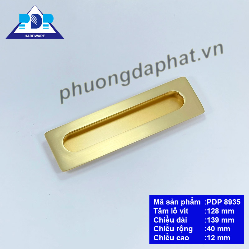 Tay Nắm Âm hình chữ nhật cắt rãnh tròn hai đầu tạo chiều sâu cho tủ