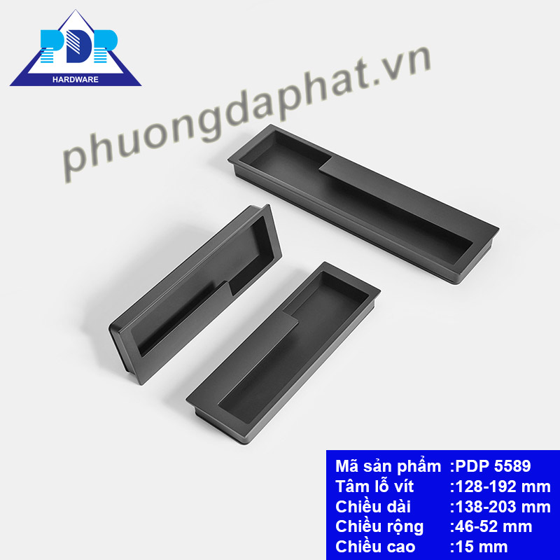  Tay Nắm Tủ Âm hình chữ nhật cắt rãnh vuông hai đầu tạo chiều sâu cho tủ