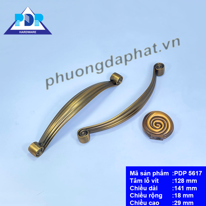 Tay Nắm Cổ Điển Hợp Kim Kẽm Màu Cafe có chi tiết đẹp mắt được chế tác công phu với những đường cong bắt mắt