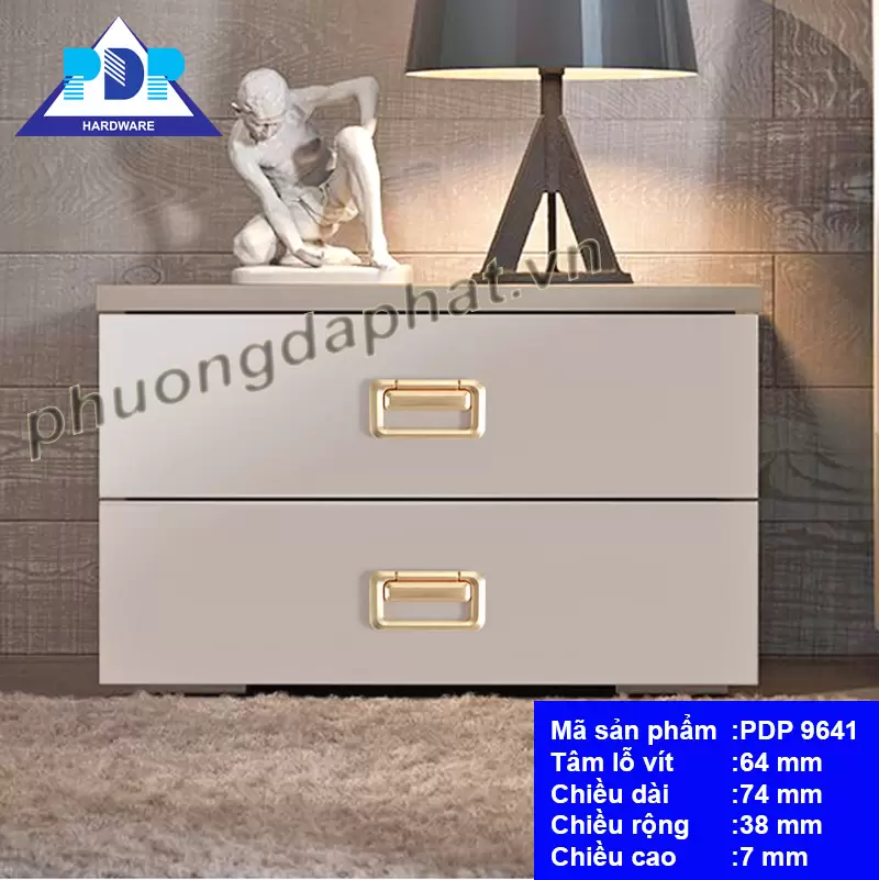 Tay nắm ngăn kéo màu vàng bóng PDP9641