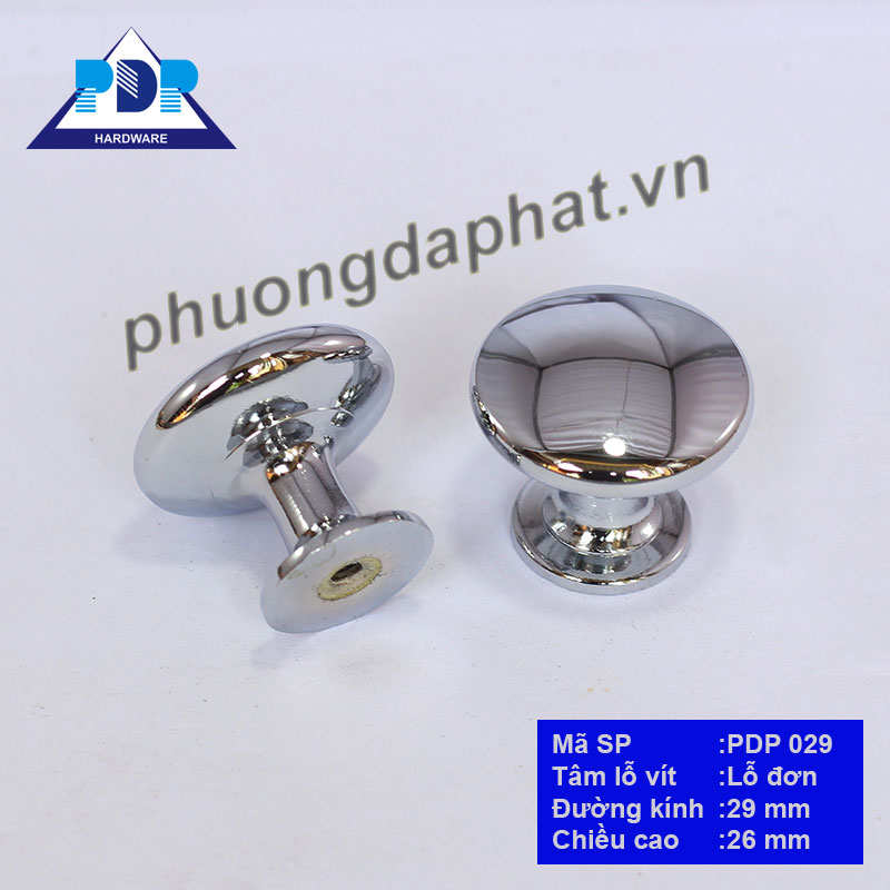 Tay Nắm Núm Tròn Phong Cách Châu Âu với mặt tròn nhẵn và màu crom bóng tạo hiệu ứng bắt mắt