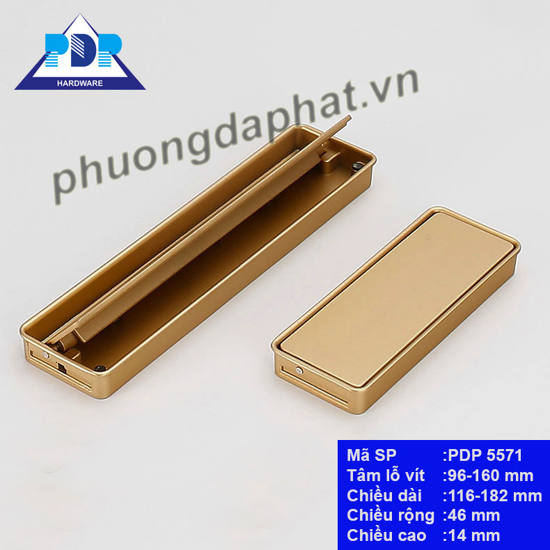 Tay Nắm Tủ Âm Hiện Đại với thiết kế độc đáo cùng màu vàng mờ rất trang nhã duyên dáng tạo điểm nhấn vượt trội