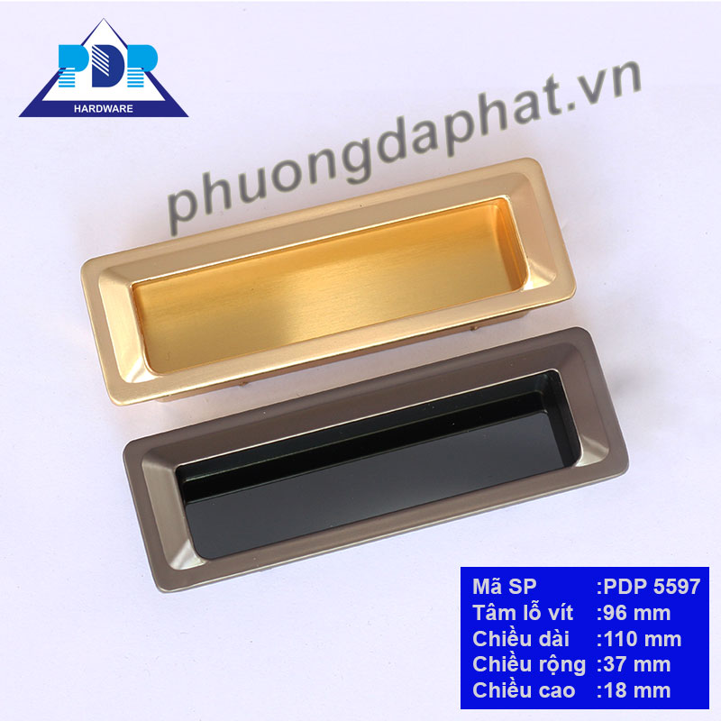 Tay Nắm Tủ Âm với thiết kế rất độc đáo cùng màu vàng xước rất trang nhã duyên dáng tạo điểm nhấn vượt trội.