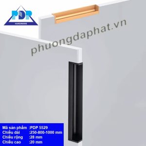 Tay Nắm Âm Tủ Áo PDP5529 hai màu đen và vàng