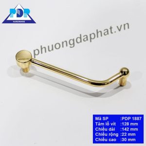 Tay Nắm Tủ Bắc Âu Hiện Đại Màu Vàng Bóng PDP1887 Tay Nắm Tủ Bắc Âu với thiết kế đối xứng độc đáo cùng màu vàng bóng vô cùng duyên dáng. Ứng dụng rộng rãi thích hợp cho mọi cách lắp đặt dọc hay ngang.