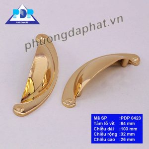 Tay Nắm Tủ hình bán nguyệt cùng màu vàng bóng lấp lánh