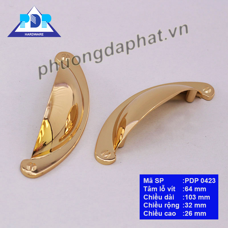 Tay Nắm Tủ hình bán nguyệt cùng màu vàng bóng lấp lánh