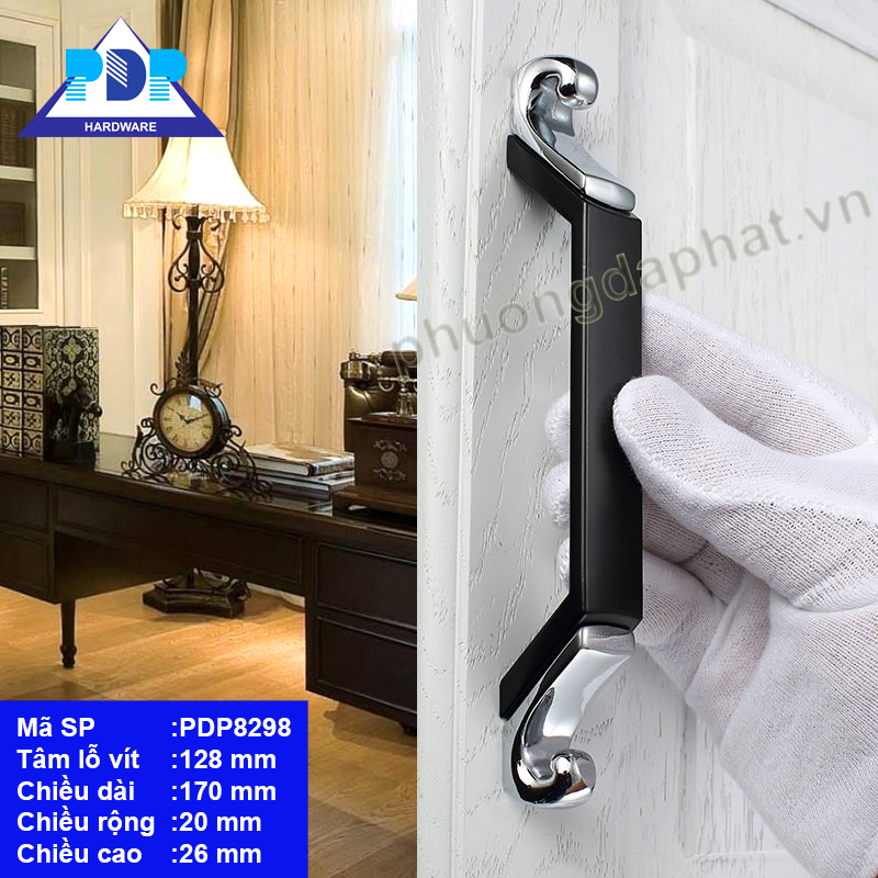 Tay Nắm Tủ Bếp Cao Cấp thu hút mọi ánh nhìn với sự kết hợp hoàn hảo giữa màu crom bóng và đen