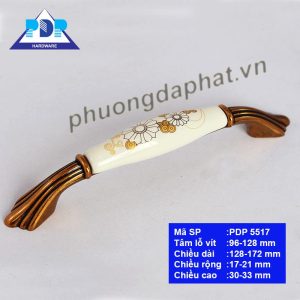 Tay Nắm Tủ Bếp Hoa Văn Trên Nền Gốm Sứ PDP5517
