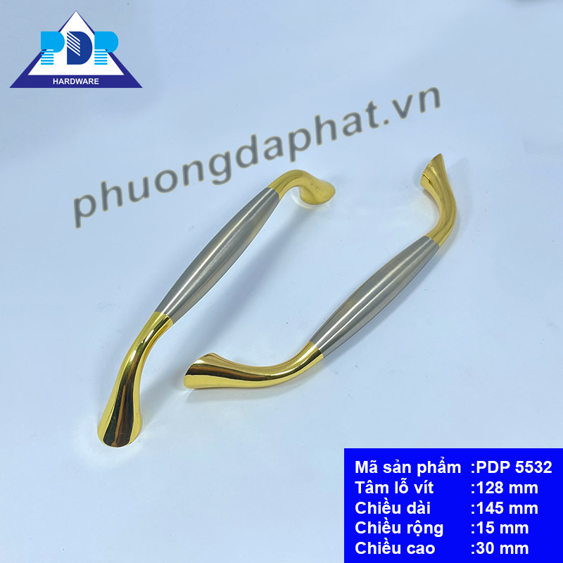Tay Nắm Tủ Bếp rất ấn tượng về diện mạo khi kết hợp màu niken xước ở thân với màu vàng bóng