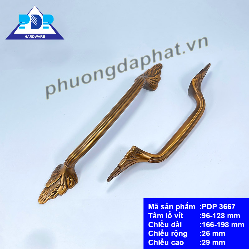  Tay Nắm Tủ Cổ Điển  với nét hoa văn được khắc họa ở hai đầu liên kết
