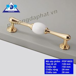 Tay Nắm Tủ Gốm Sứ rất quyến rũ qua những đường cong tinh tế cùng màu vàng bóng và trắng tinh khôi mang lại sự sang trọng và đẳng cấp cho nội thất.